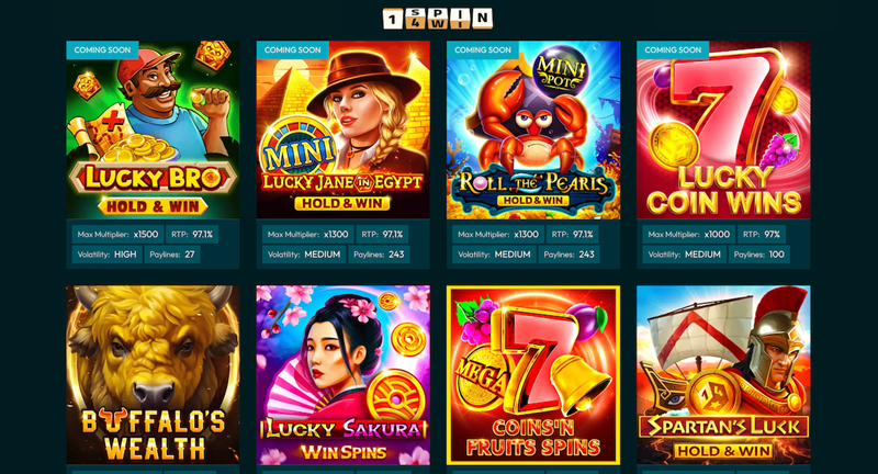 Características de los juegos de 1spin4win